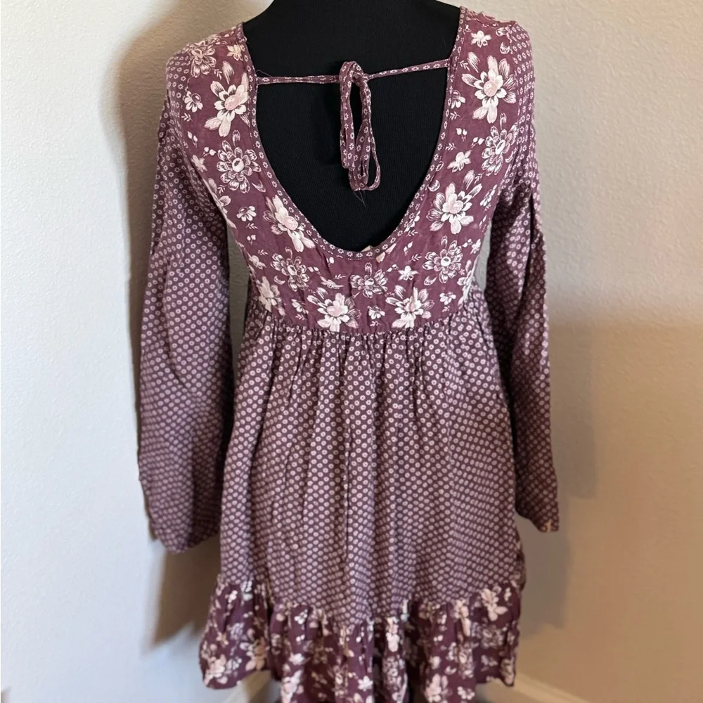 2 FOR $20 Tokyo Darling Boho Dress Purple Peasant Style Rayon Cottagecore XS - Picture 5 of 10
